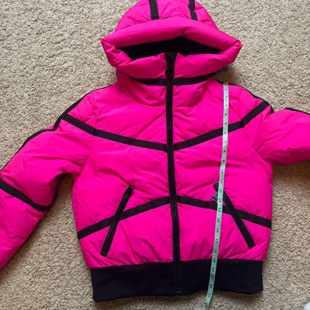 Goldbergh Down Ski Jacket Neon Pink and Black US 10 (runs small) NWOT
